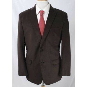 Calvin Klein Men's Brown Velvet 2 Button Blazer